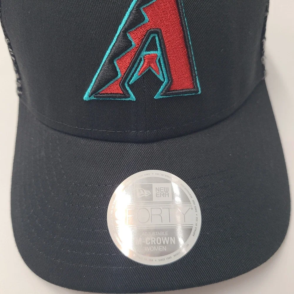 Women Arizona Diamondbacks Hat Snapback Mesh New Era 9Forty Black Floral M-Crown